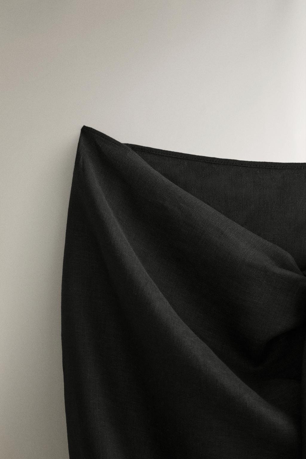 Короткий пляжный саронг из льняной смеси с узлом