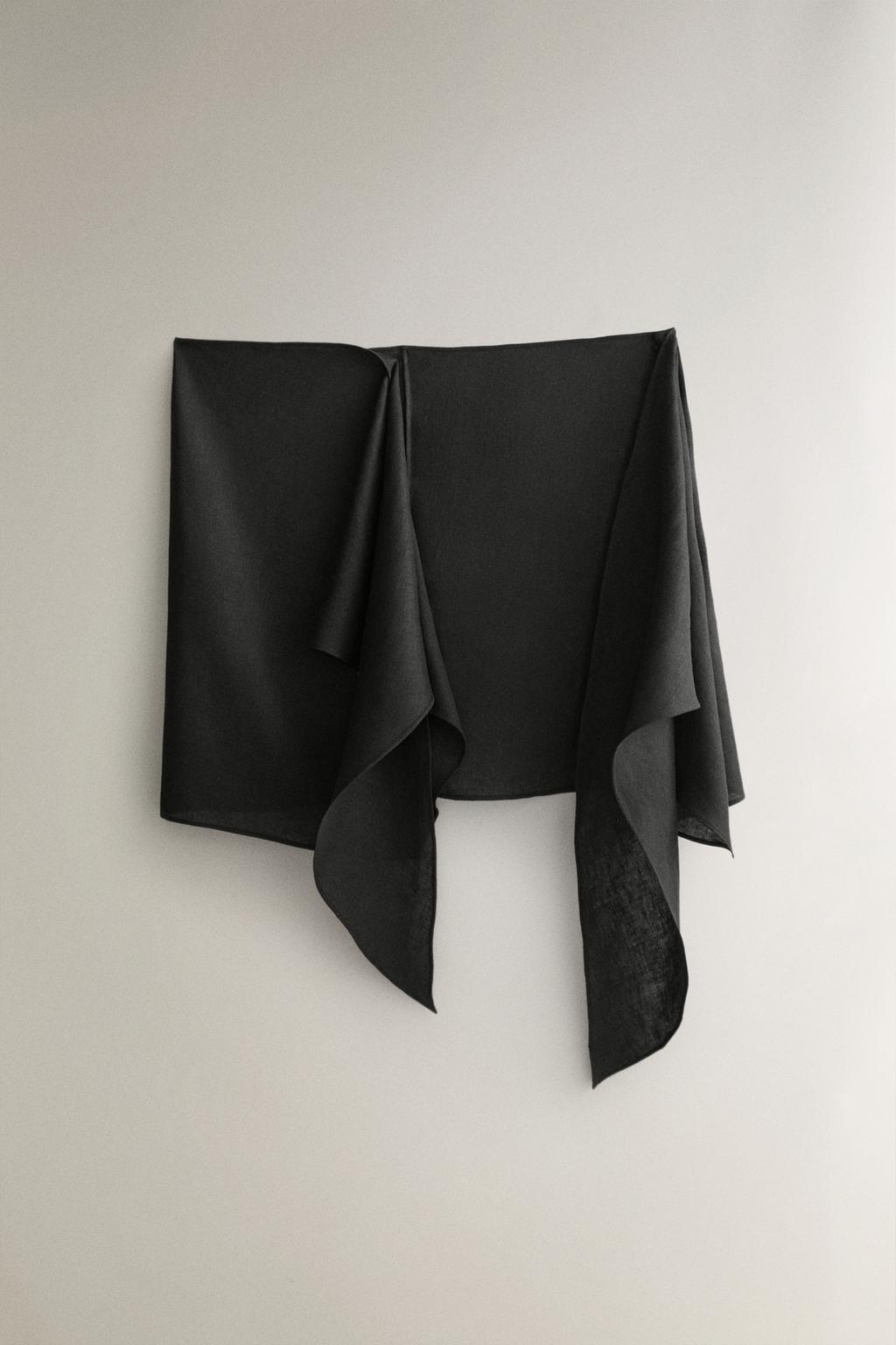 Короткий пляжный саронг из льняной смеси с узлом