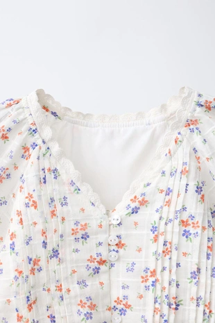 Блуза цветы кружево- Заказать в России