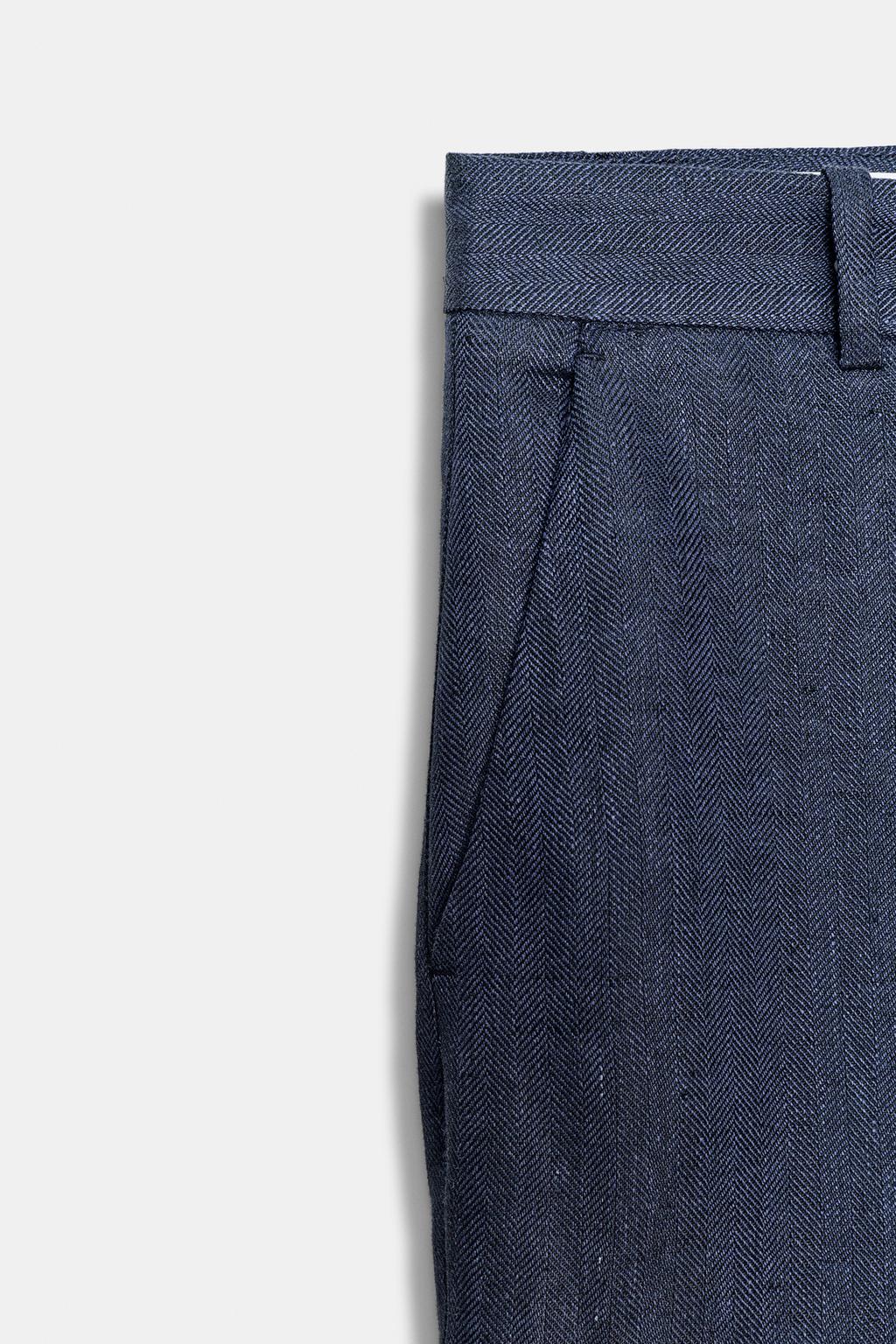 БРЮКИ В ЕЛОЧКУ ИЗ 100% ЛЬНА