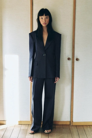 Брюки в елочку из 100% льна- Заказать в России