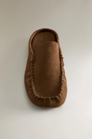 Мюли-лоферы из замши с разделённой отделкой- Заказать в России