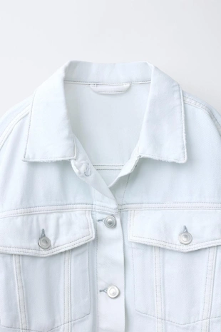 Укороченная джинсовая куртка- Заказать в России