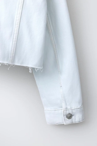 Укороченная джинсовая куртка- Заказать в России