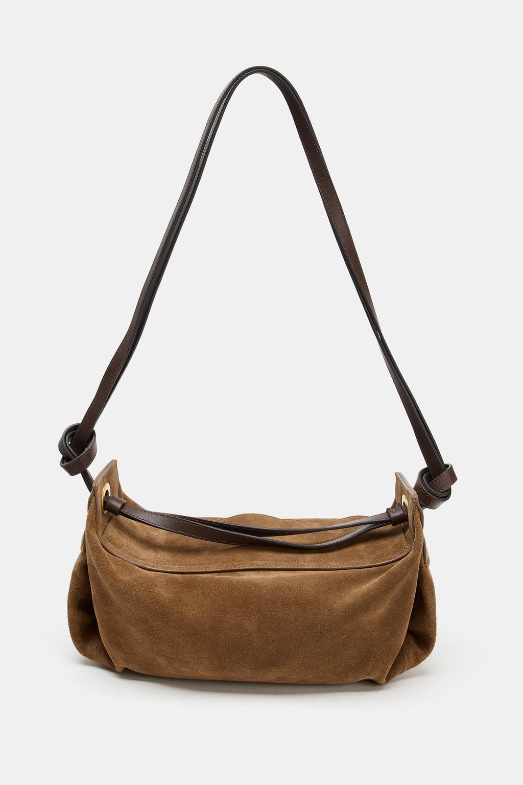 УДЛИНЕННАЯ КОЖАНАЯ СУМКА-МЕШОК