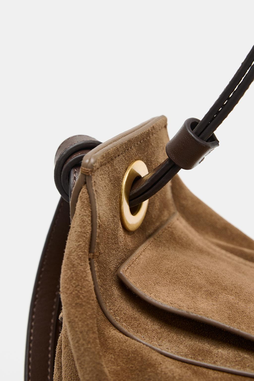 УДЛИНЕННАЯ КОЖАНАЯ СУМКА-МЕШОК