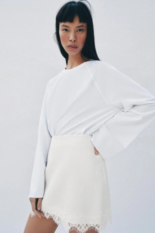 Юбка-шорты с кружевным низом- Заказать в России