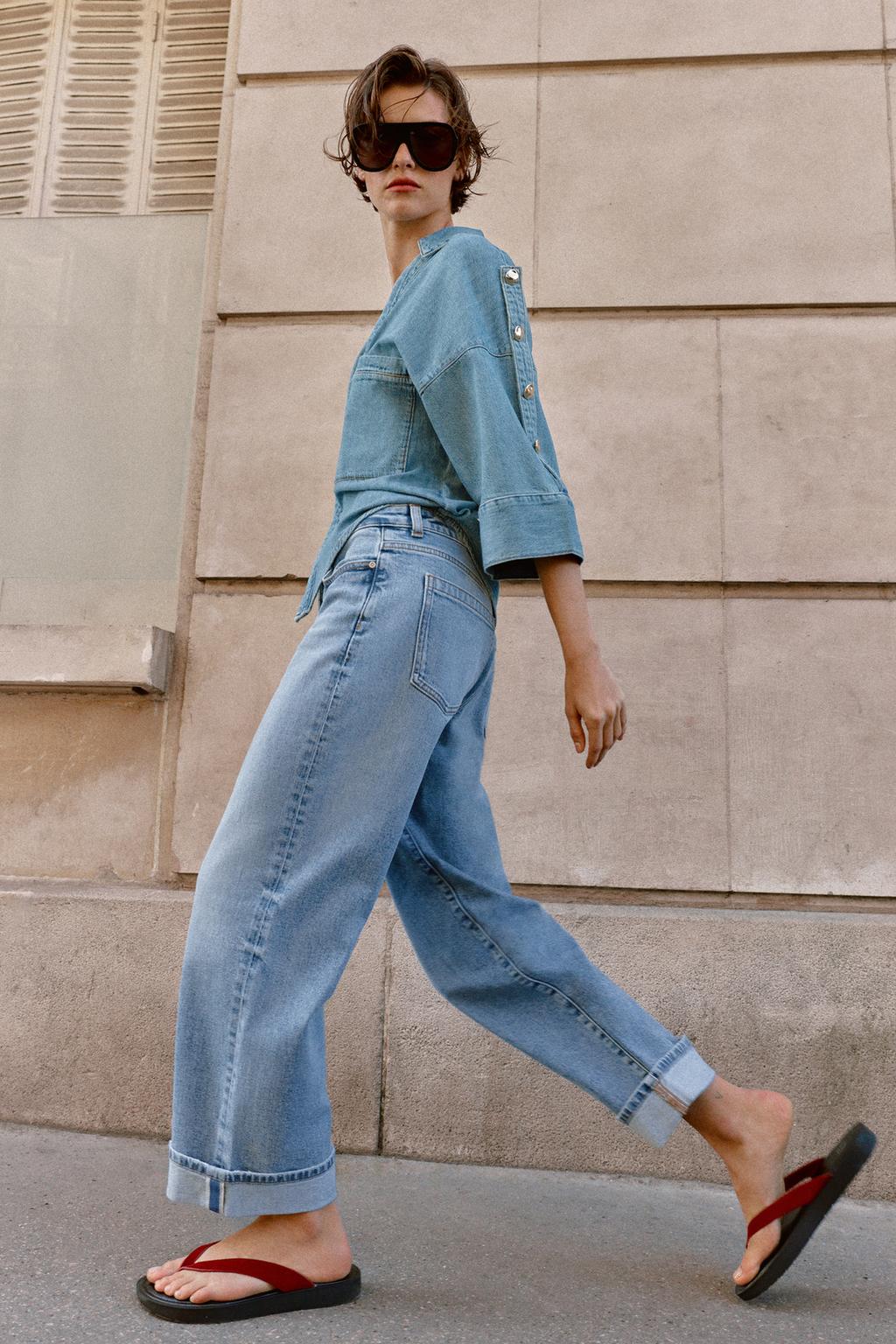 ДЖИНСЫ Z.07  СО СРЕДНЕЙ ПОСАДКОЙ И ОТВОРОТАМИ