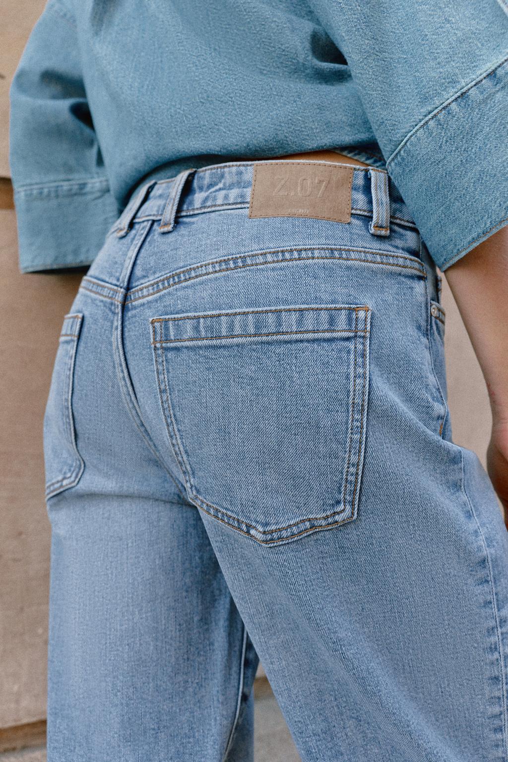 ДЖИНСЫ Z.07  СО СРЕДНЕЙ ПОСАДКОЙ И ОТВОРОТАМИ