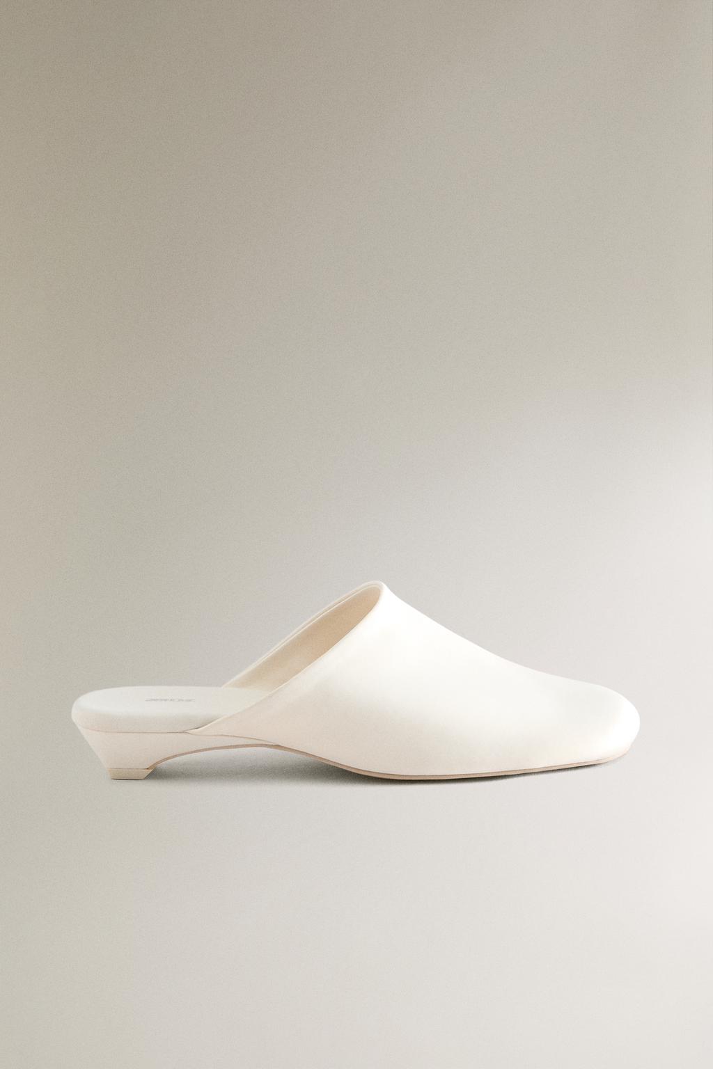 Мюли на каблуке из атласа