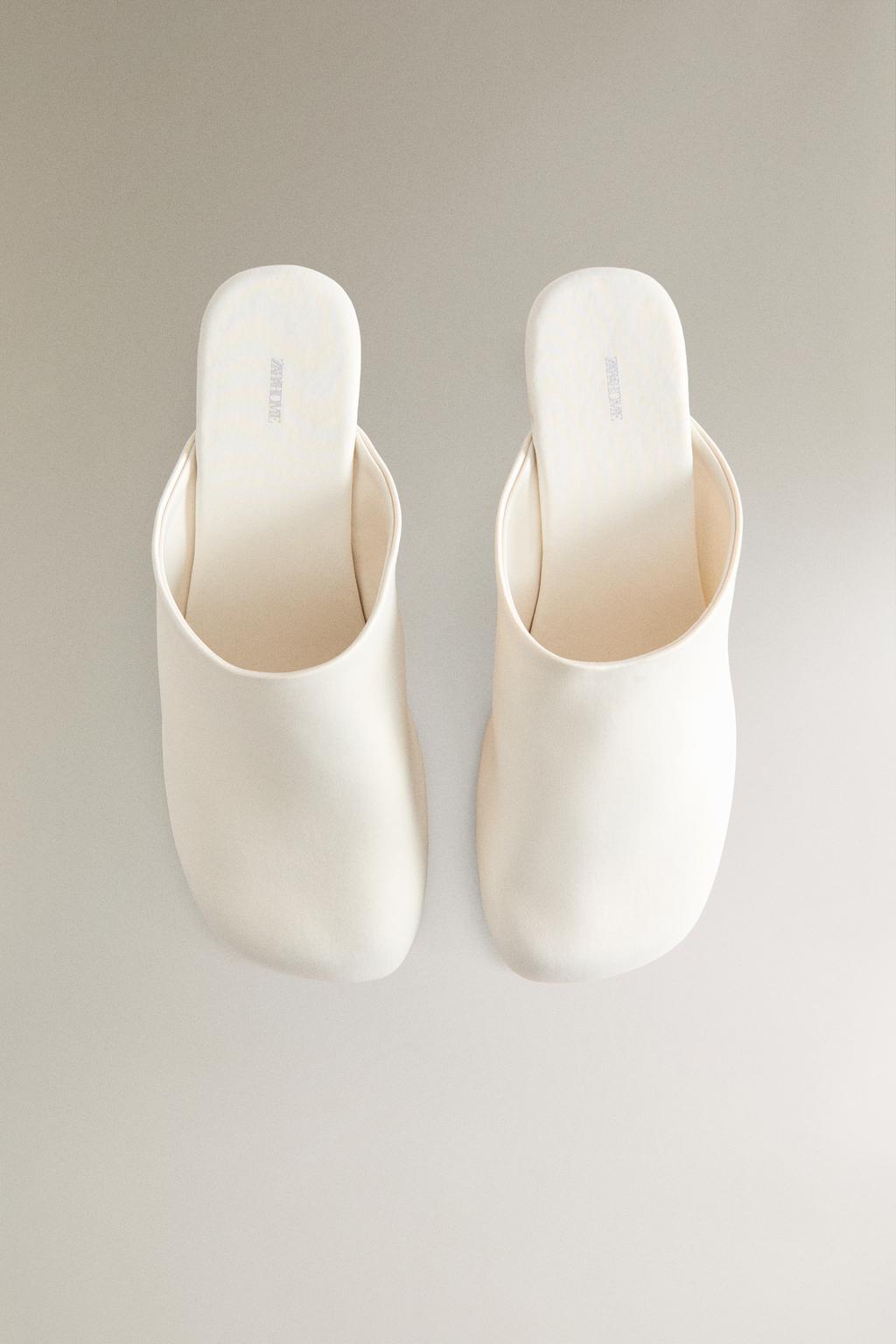 Мюли на каблуке из атласа