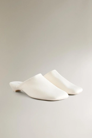 Мюли на каблуке из атласа