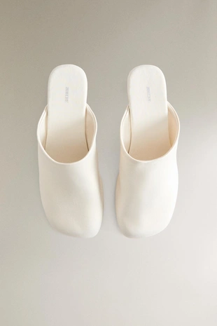 Мюли на каблуке из атласа