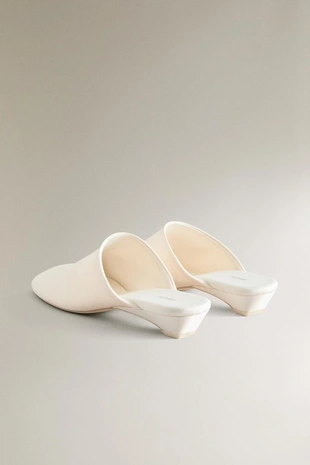 Мюли на каблуке из атласа