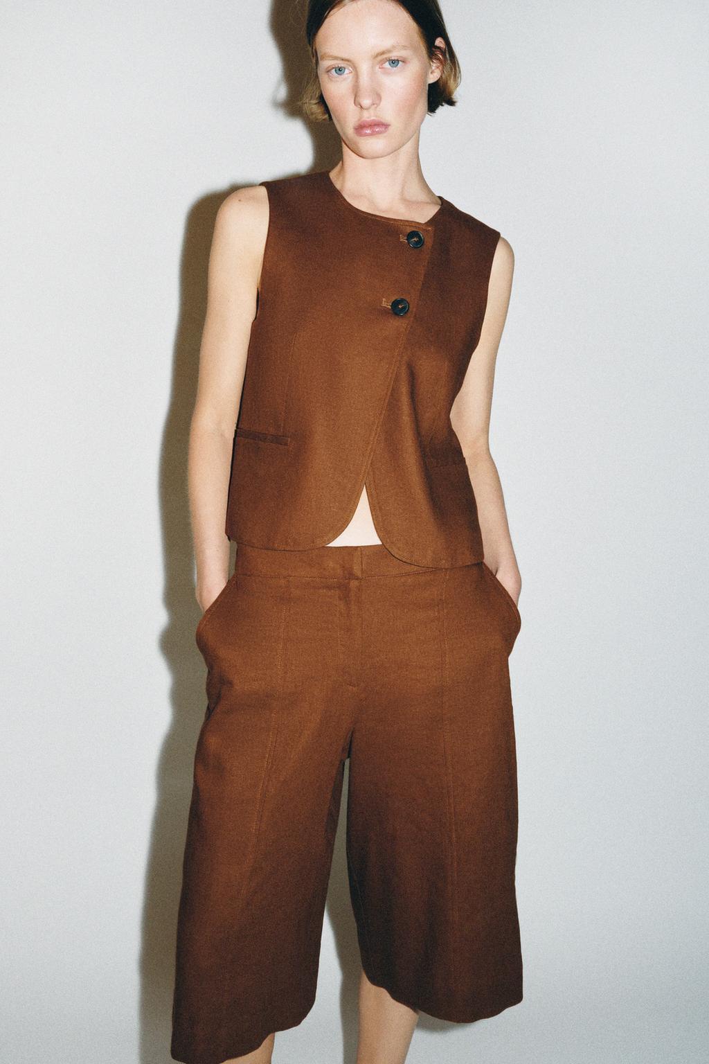 ДВУБОРТНЫЙ ЖИЛЕТ ИЗО ЛЬНА