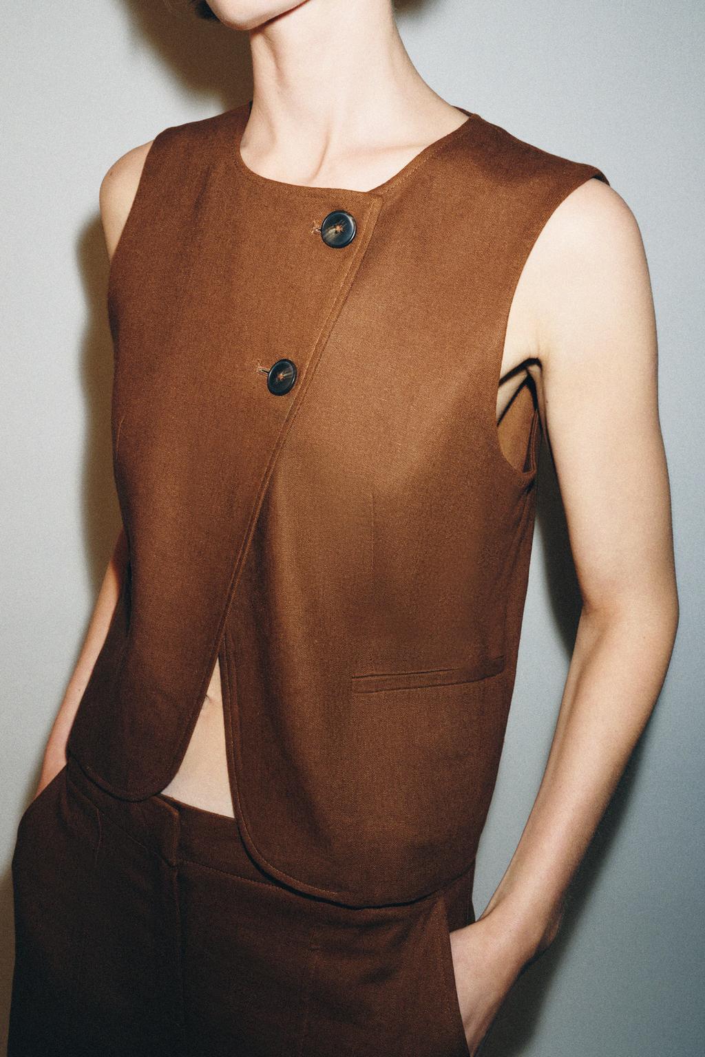 ДВУБОРТНЫЙ ЖИЛЕТ ИЗО ЛЬНА