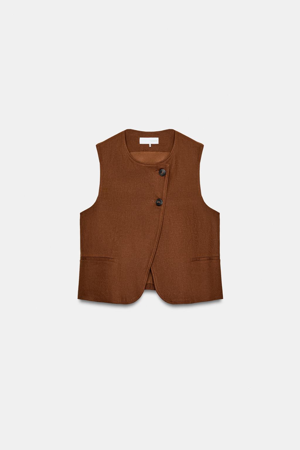 ДВУБОРТНЫЙ ЖИЛЕТ ИЗО ЛЬНА