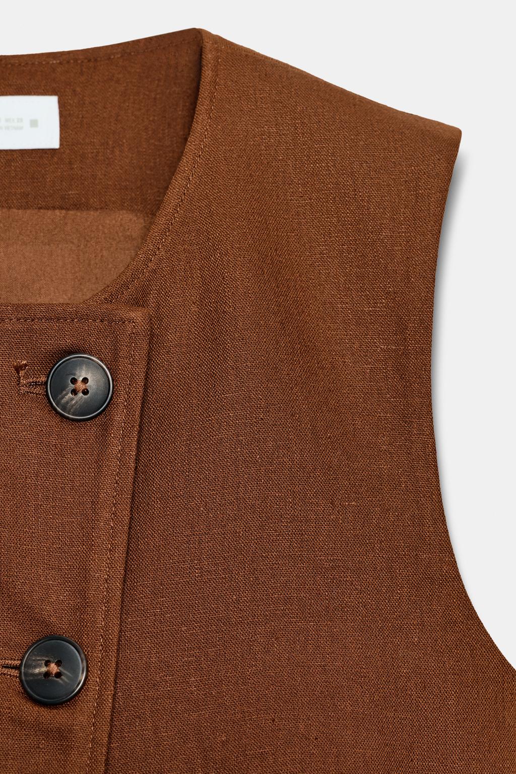 ДВУБОРТНЫЙ ЖИЛЕТ ИЗО ЛЬНА