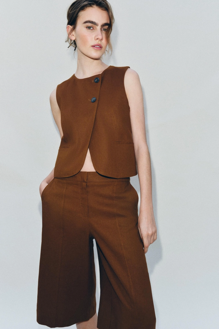 Жилет с завязкой из льняной смеси