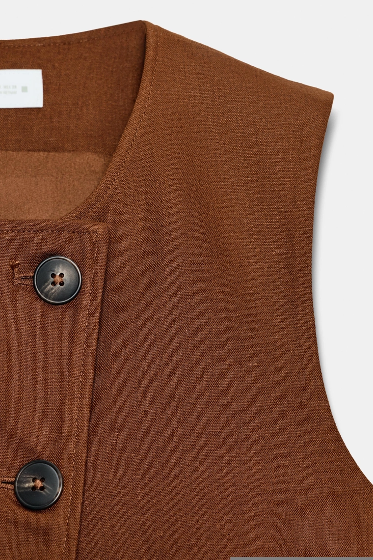 Жилет с завязкой из льняной смеси