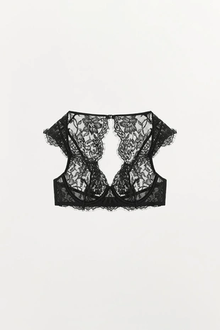 Кружевной бюстгальтер с рукавами и косточками- Заказать в России
