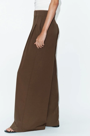 Широкие брюки с защипами- Заказать в России