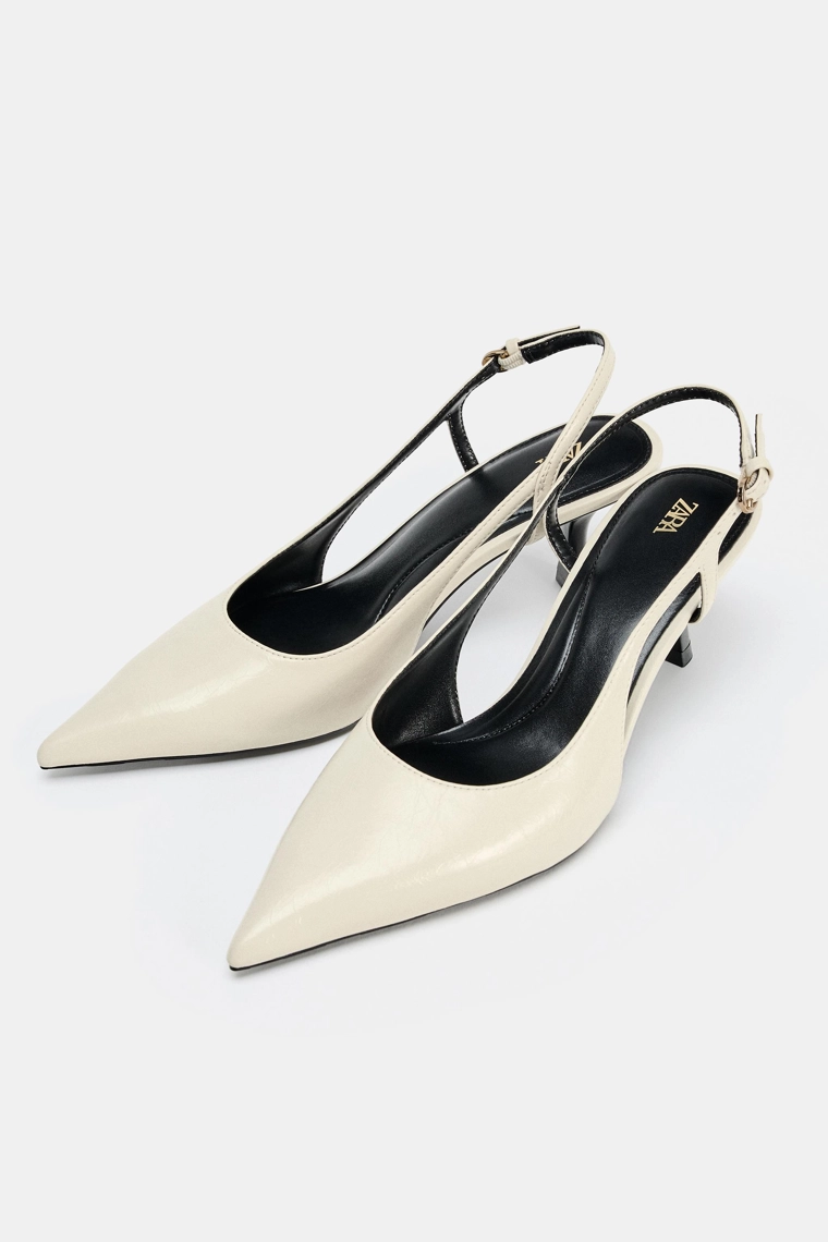Босоножки на высоком каблуке с ремешком slingback