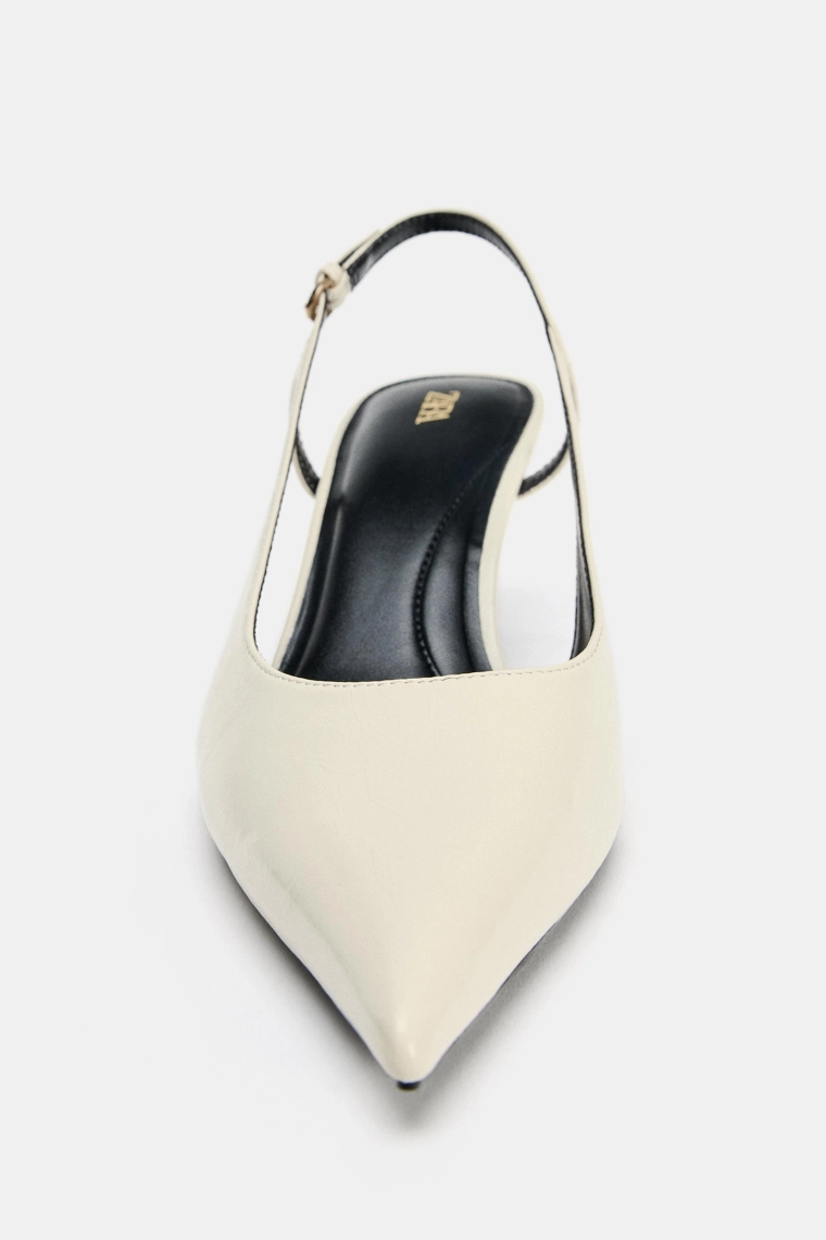 Босоножки на высоком каблуке с ремешком slingback