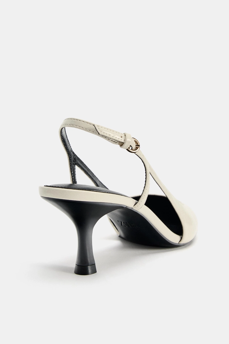 Босоножки на высоком каблуке с ремешком slingback