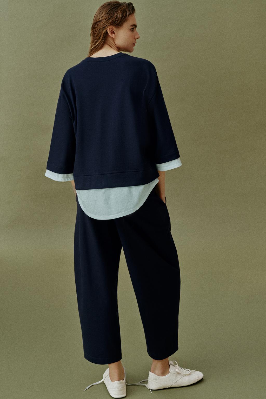 КОМБИНИРОВАННАЯ ТОЛСТОВКА С ДЛИННЫМИ РУКАВАМИ