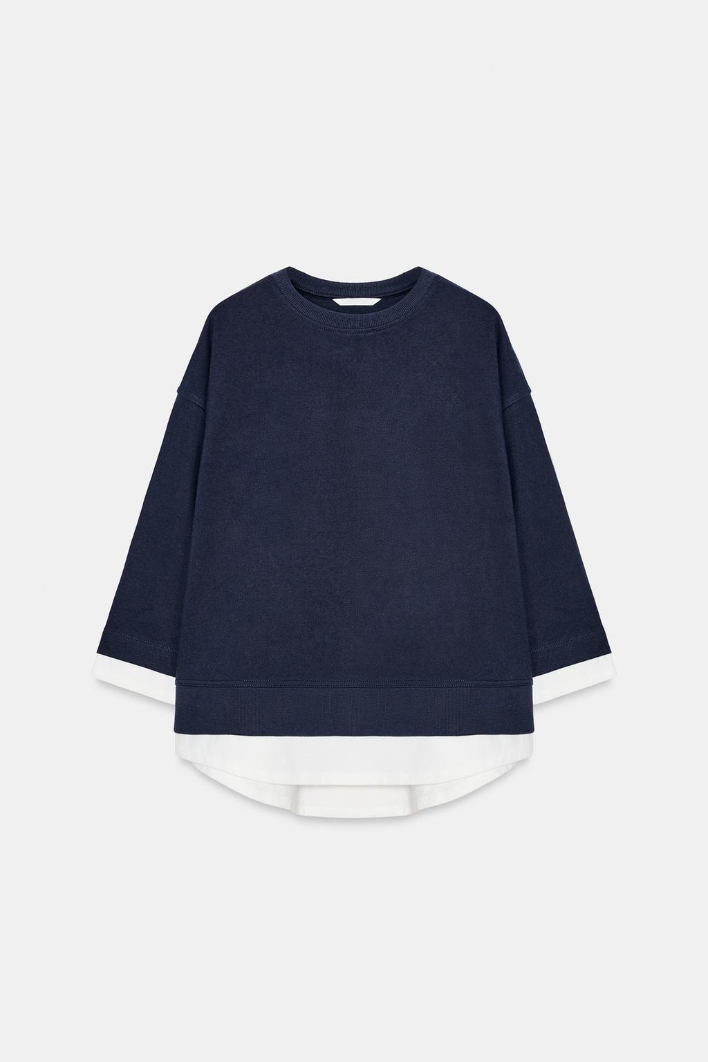 КОМБИНИРОВАННАЯ ТОЛСТОВКА С ДЛИННЫМИ РУКАВАМИ