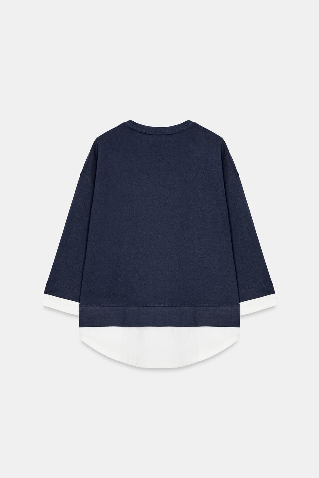 КОМБИНИРОВАННАЯ ТОЛСТОВКА С ДЛИННЫМИ РУКАВАМИ