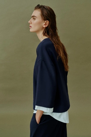 Комбинированная толстовка с длинными рукавами