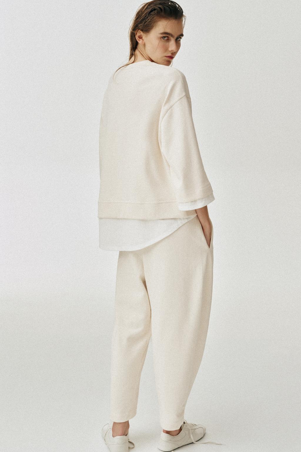 КОМБИНИРОВАННАЯ ТОЛСТОВКА С ДЛИННЫМИ РУКАВАМИ