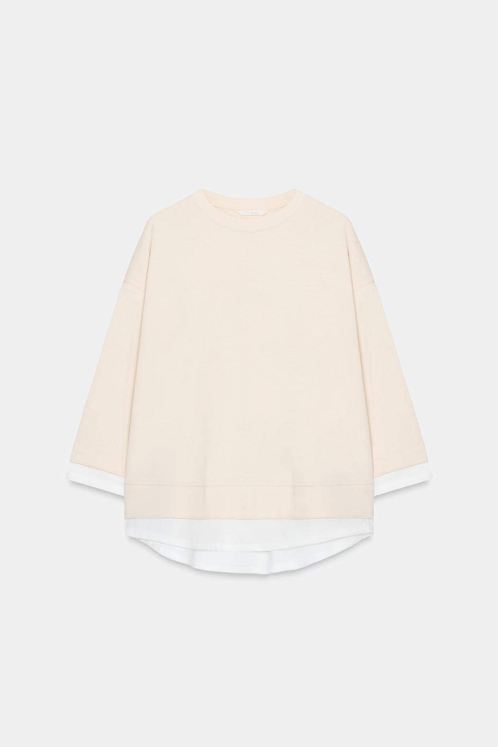 КОМБИНИРОВАННАЯ ТОЛСТОВКА С ДЛИННЫМИ РУКАВАМИ