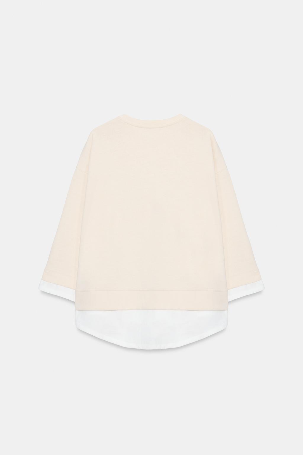 КОМБИНИРОВАННАЯ ТОЛСТОВКА С ДЛИННЫМИ РУКАВАМИ