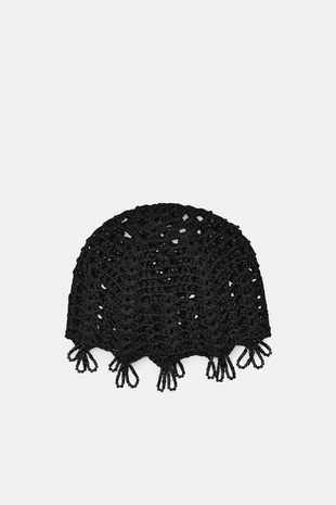 Шапочка-такси кроше с бусинами- Заказать в России