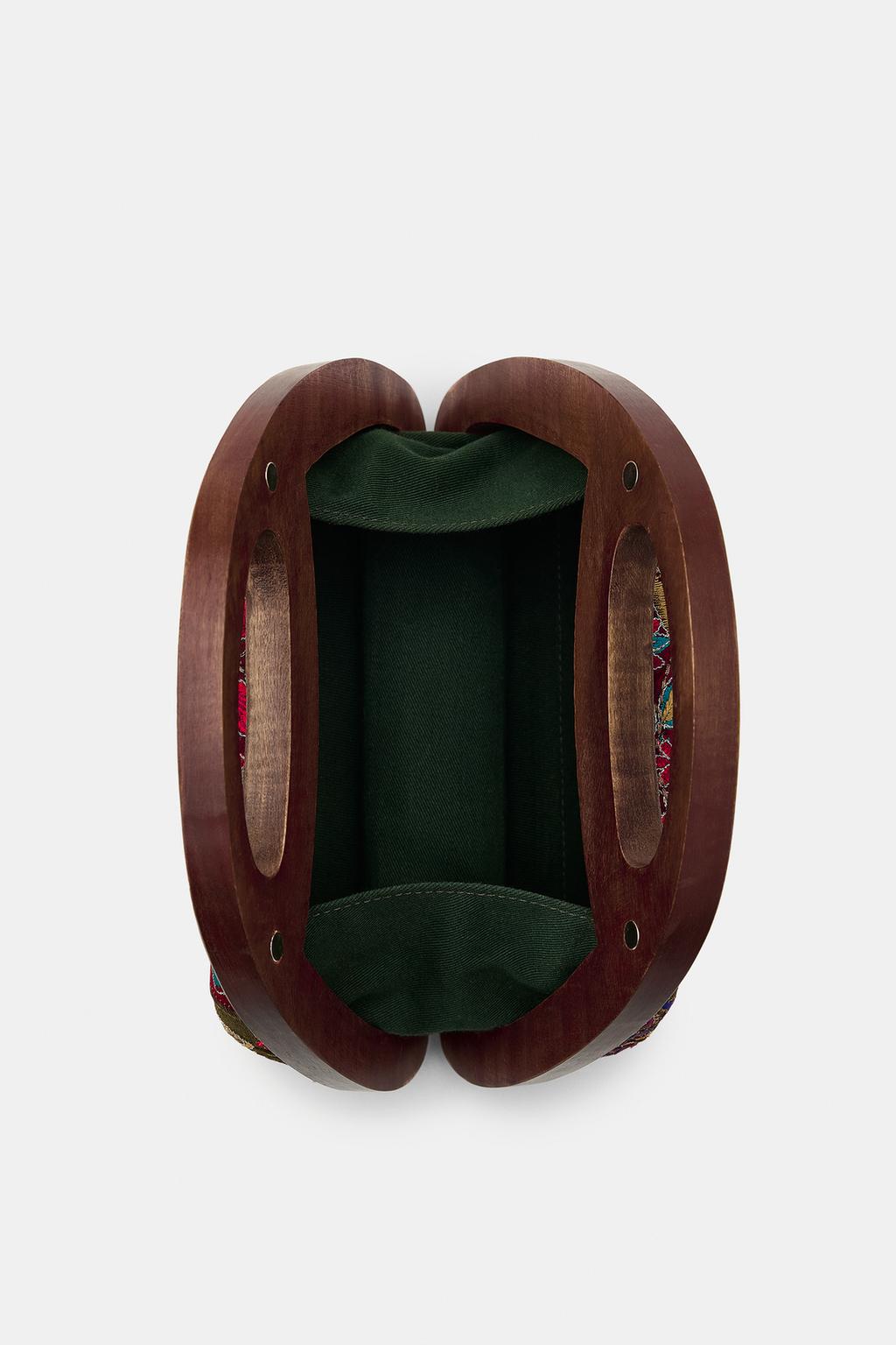 СУМКА-КОРОБОЧКА С ДЕРЕВЯННЫМИ ДЕТАЛЯМИ И ВЫШИВКОЙ