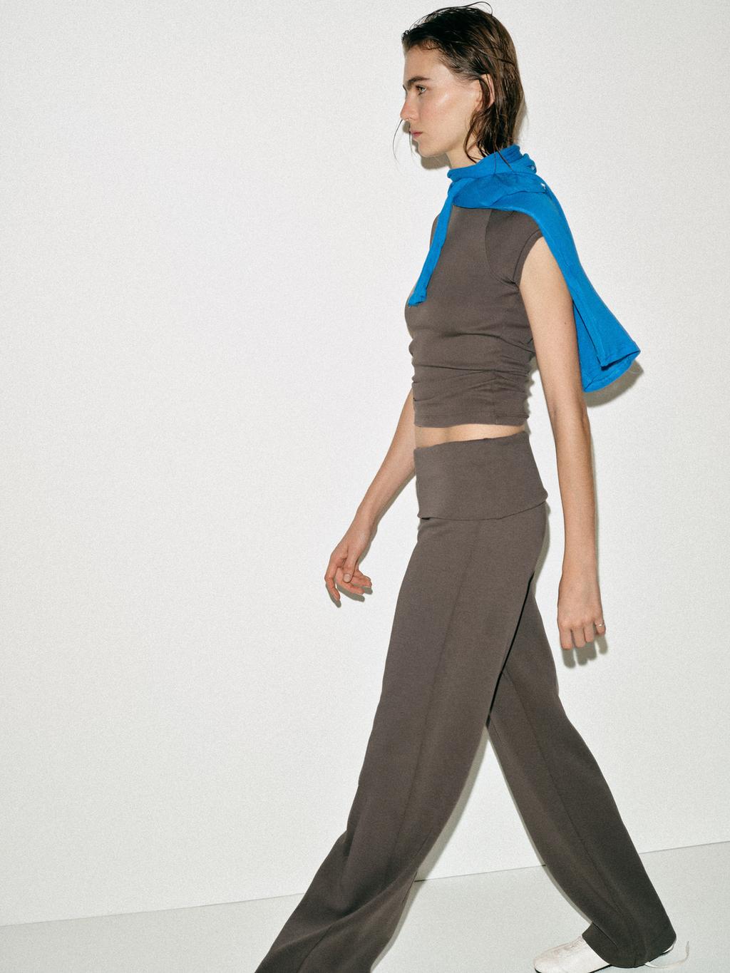 БРЮКИ ИЗ ТКАНИ ИНТЕРЛОК С ЭФФЕКТОМ ПОТЕРТОСТИ