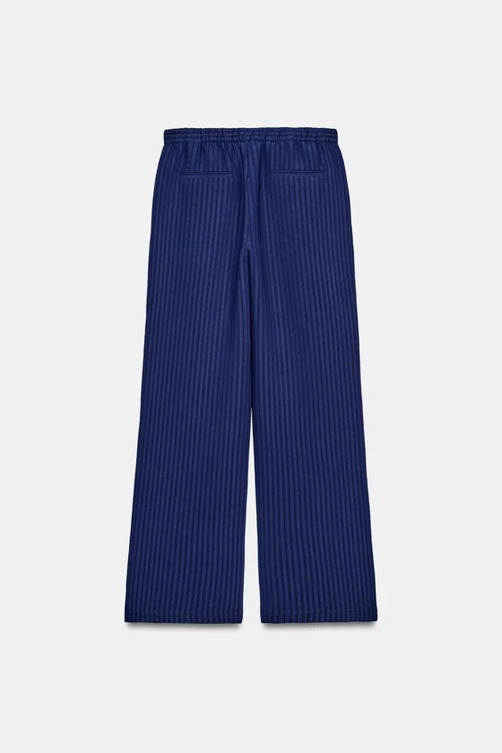 БРЮКИ В ПИЖАМНОМ СТИЛЕ С ТЕКСТУРОЙ — коллекция Zara «ZW»