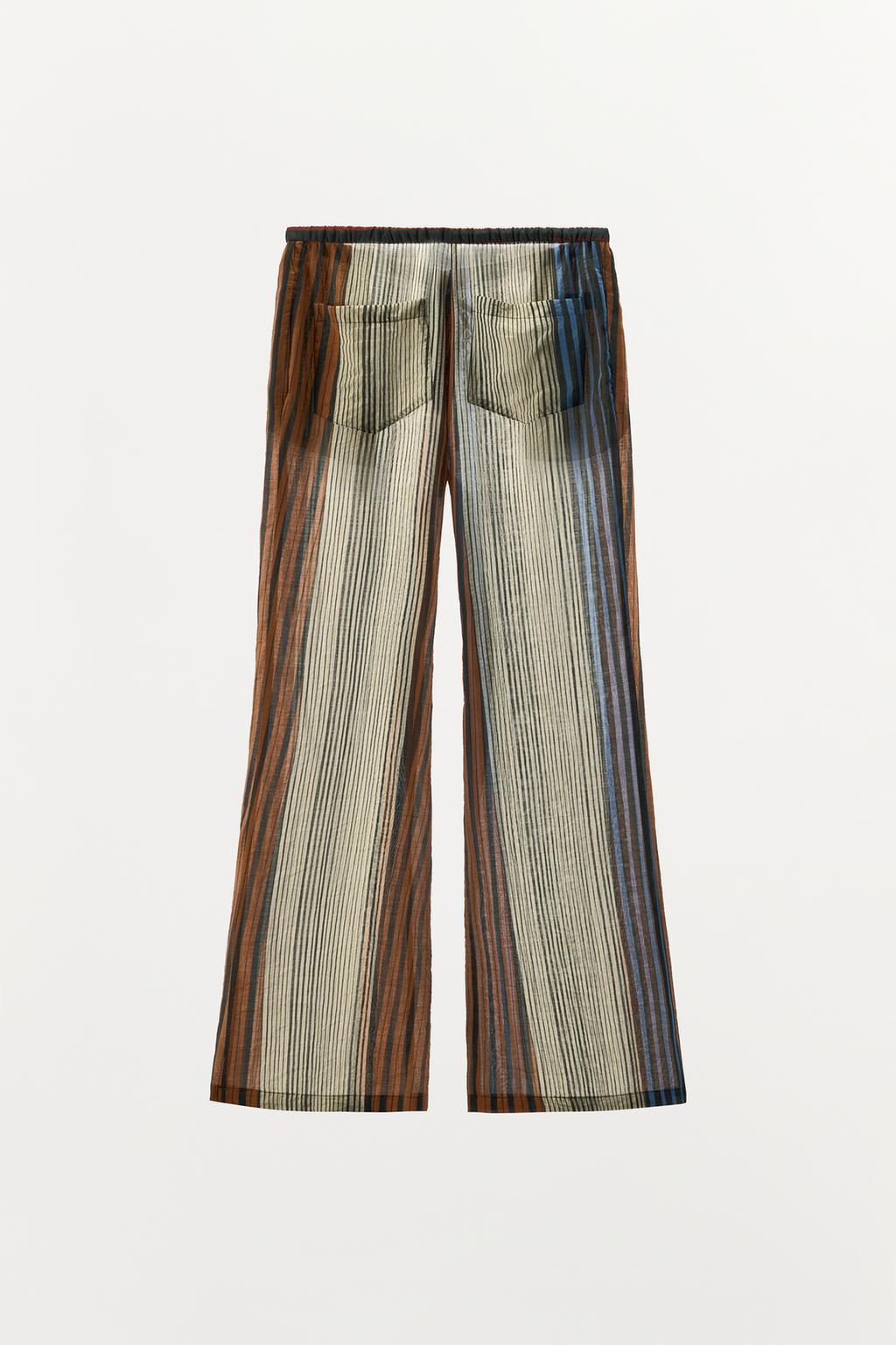 БРЮКИ В ПОЛОСКУ В ПИЖАМНОМ СТИЛЕ — коллекция Zara «ZW»