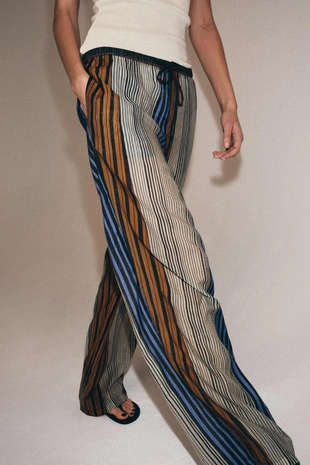 Брюки в полоску в пижамном стиле — коллекция Zara «Zw»- Заказать в России