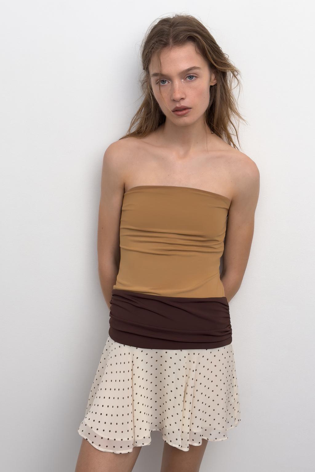 КОМБИНИРОВАННОЕ ПЛАТЬЕ В ГОРОШЕК