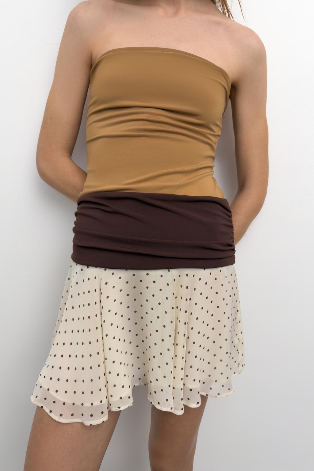 КОМБИНИРОВАННОЕ ПЛАТЬЕ В ГОРОШЕК