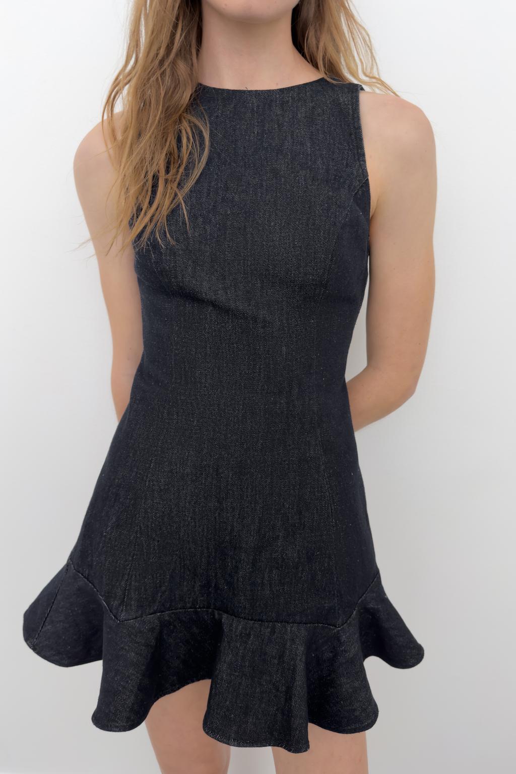 ДЖИНСОВОЕ ПЛАТЬЕ TRF С ВОЛАНАМИ