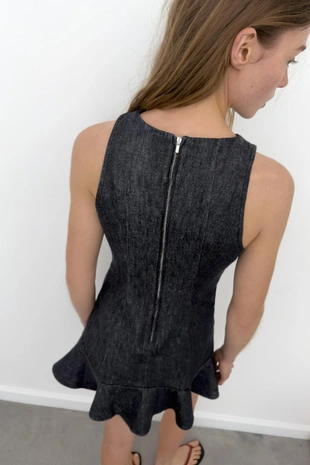 Джинсовое платье Trf с воланами- Заказать в России