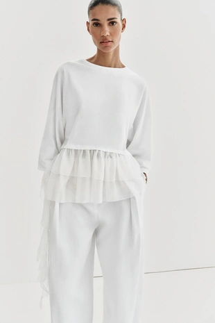 Футболка с воланами- Заказать в России