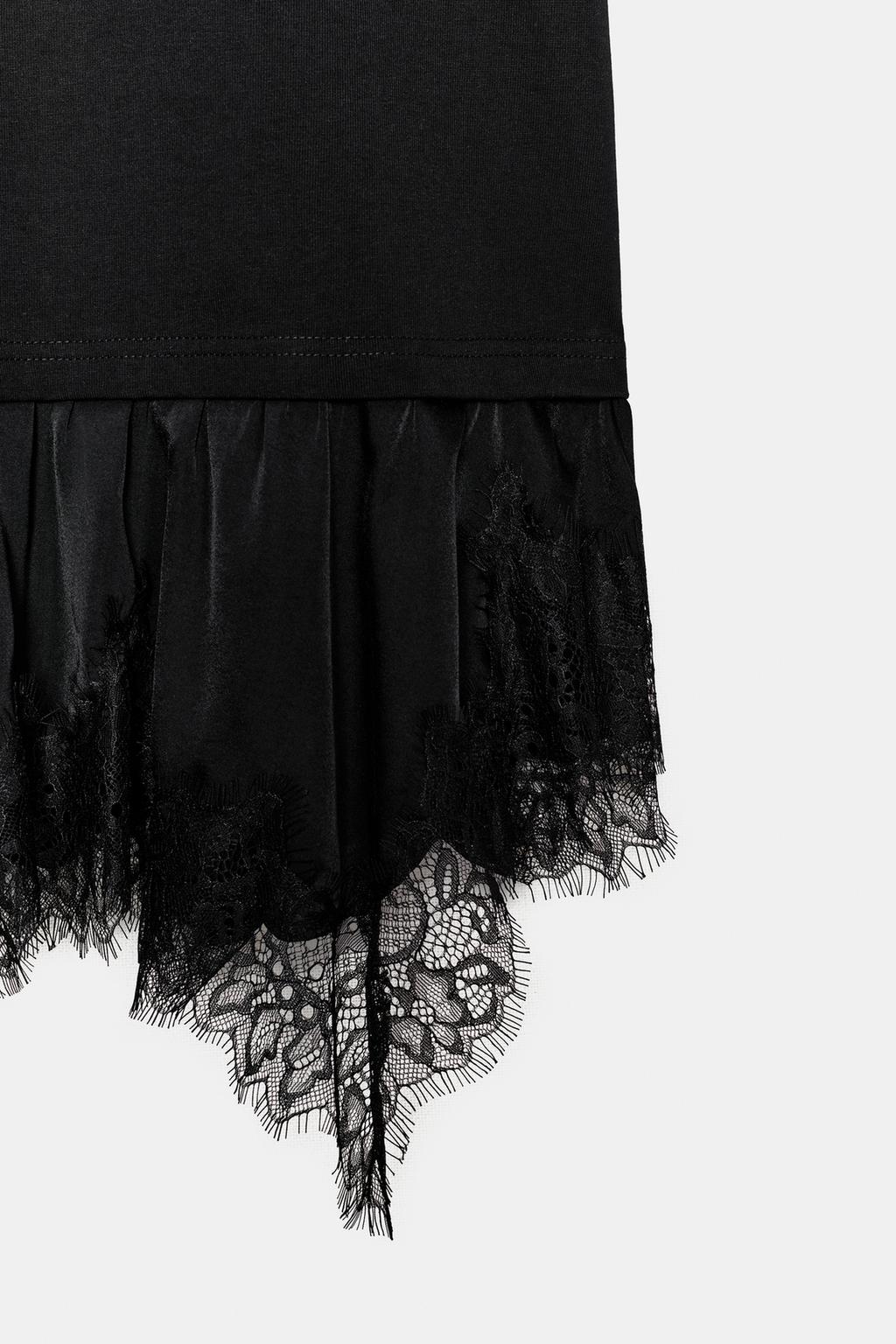 КОМБИНИРОВАННАЯ ФУТБОЛКА С КРУЖЕВОМ