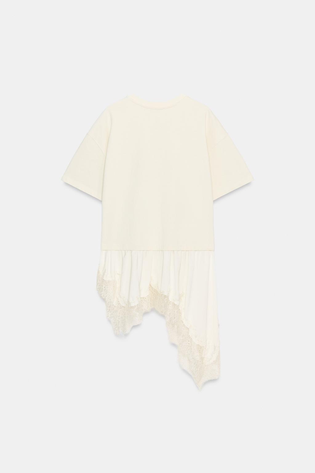 КОМБИНИРОВАННАЯ ФУТБОЛКА С КРУЖЕВОМ