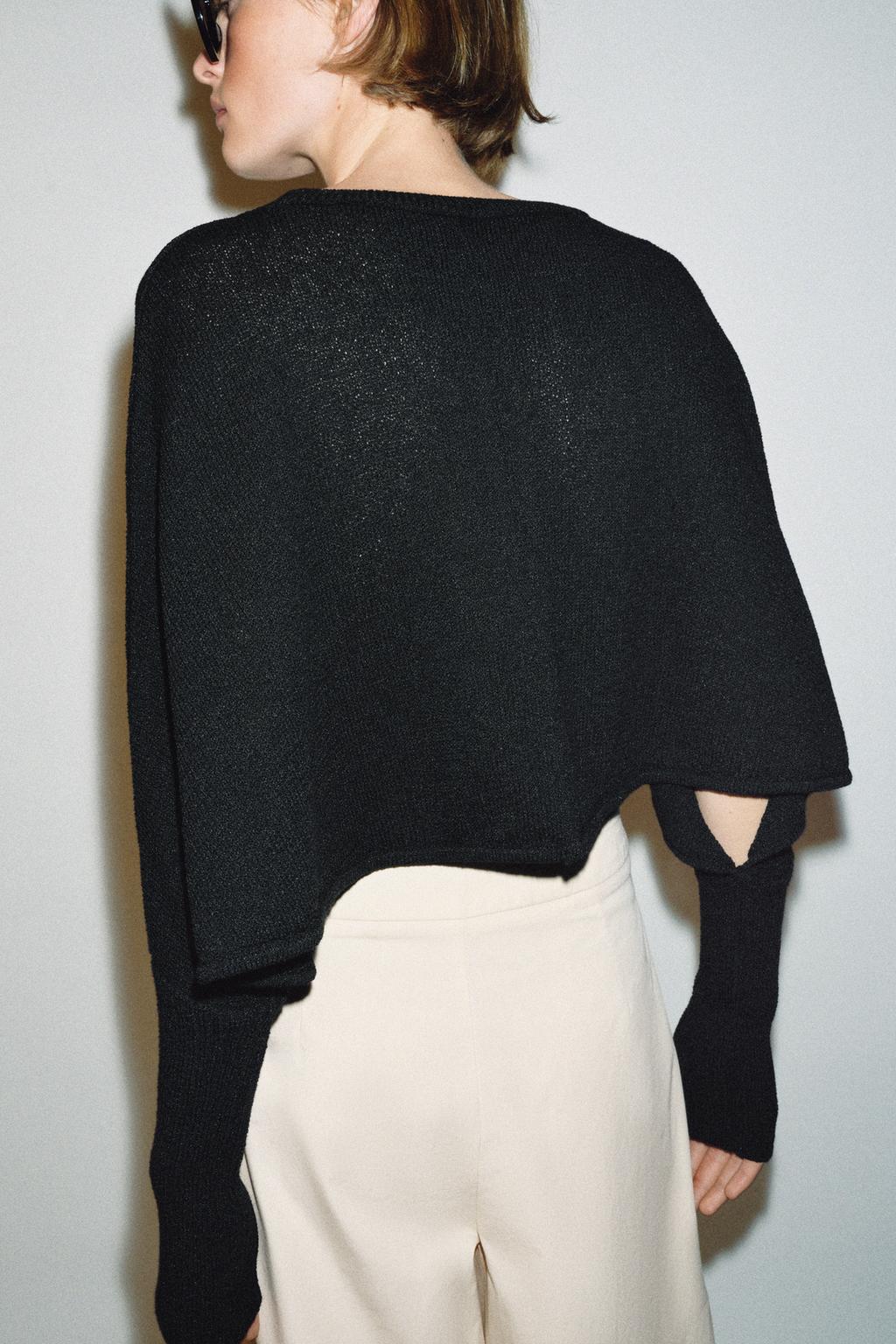 УКОРОЧЕННЫЙ СВИТЕР С РУКАВАМИ «ЛЕТУЧАЯ МЫШЬ»